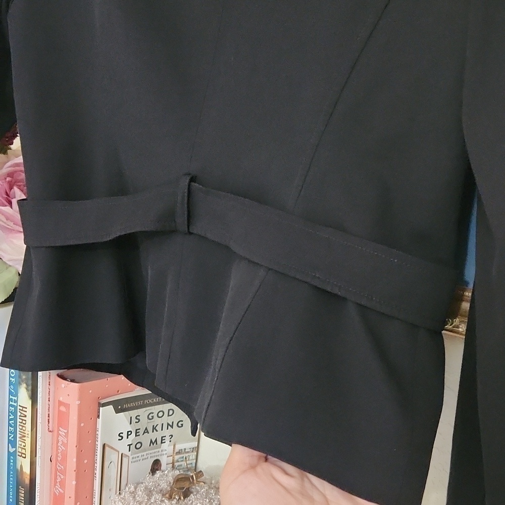 Talbots Stretch Black Blazer Collegiate Preppy Career Luxury Feminine Minimalist - Picture 15 of 16